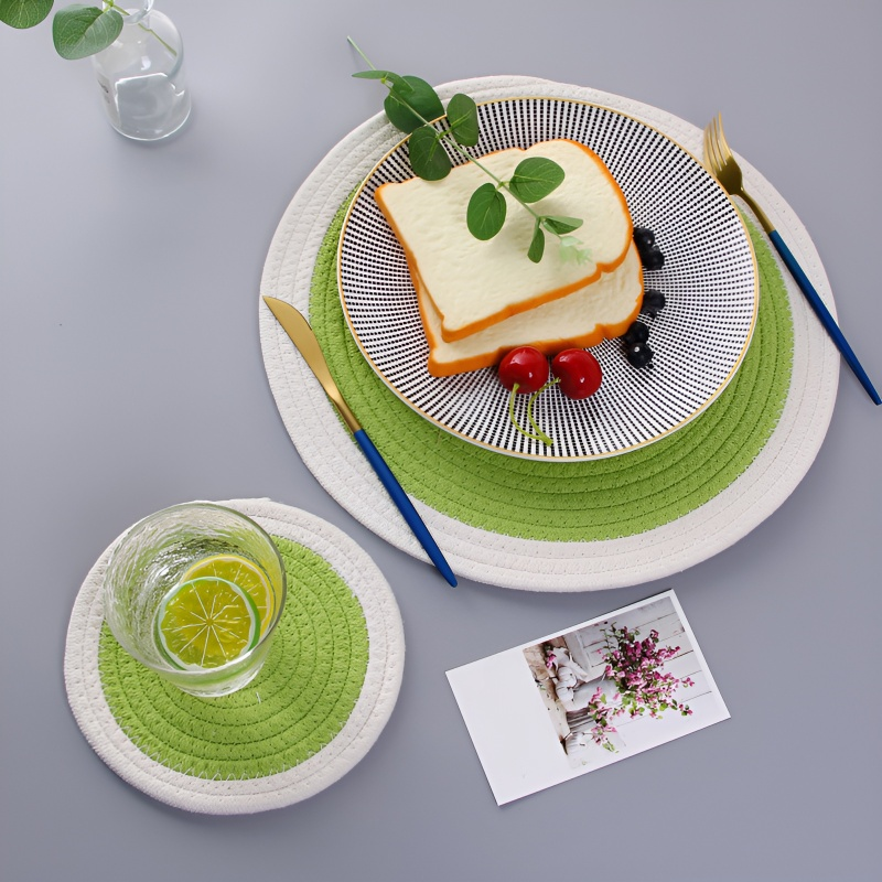 Cotton rope woven placemats