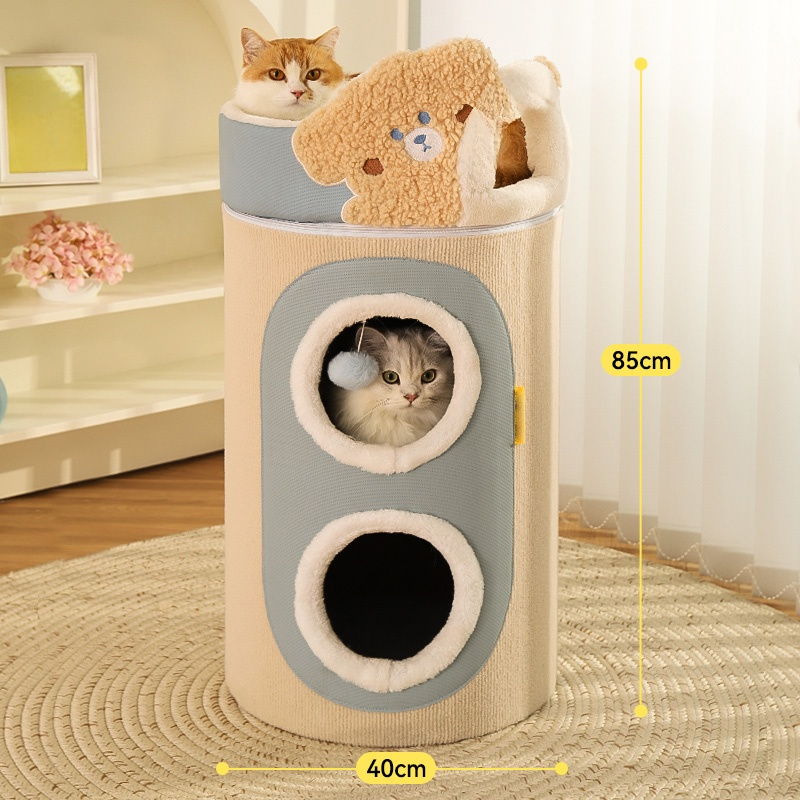 Two-Tier Multifunctional Cat Condo