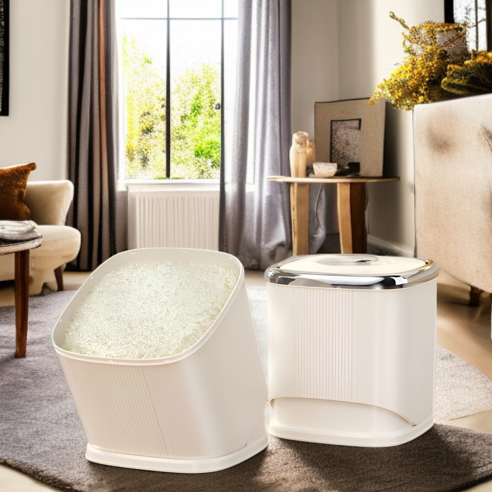 Insekten- und feuchtigkeitsgeschützte, versiegelte Einbau-Reisbox für die Küche