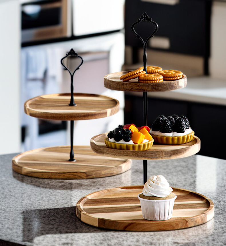 여러 디저트가 올려진 트레이 이미지