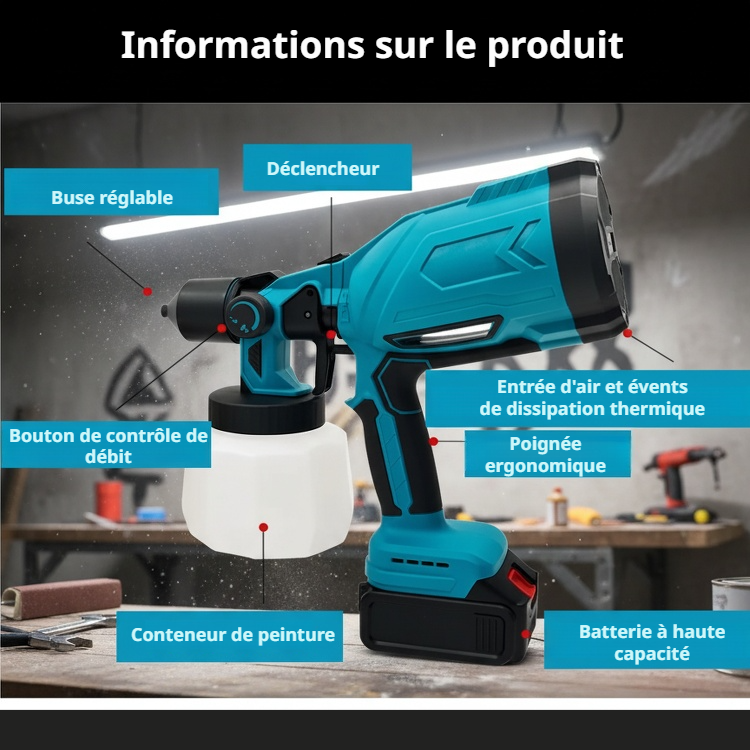 Pulvérisateur de peinture électrique sans fil