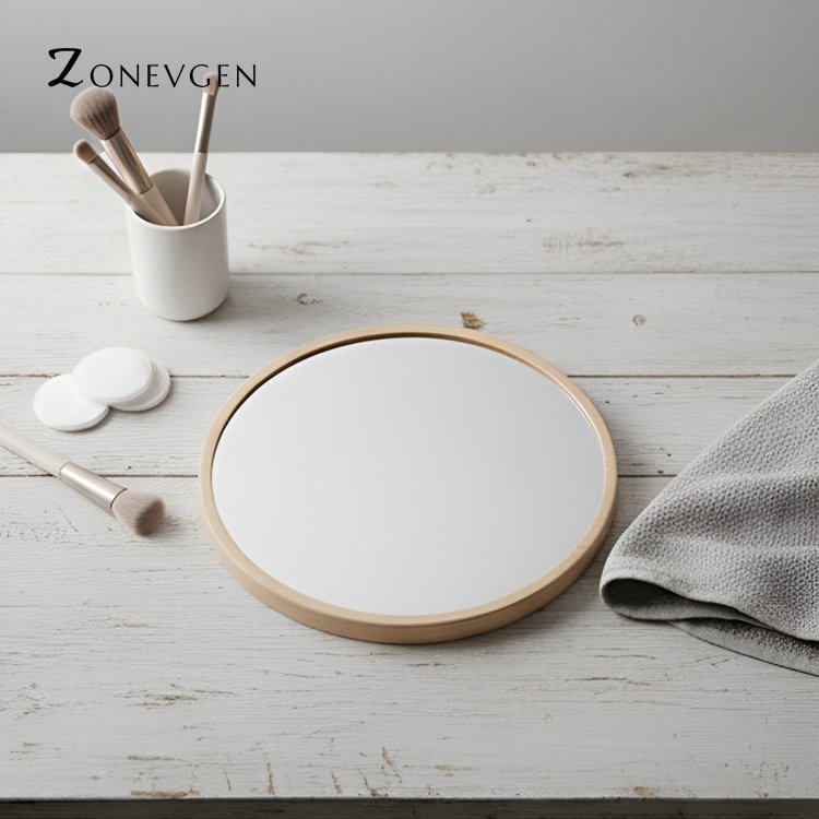 심플 둥근 화장 거울 전체 이미지