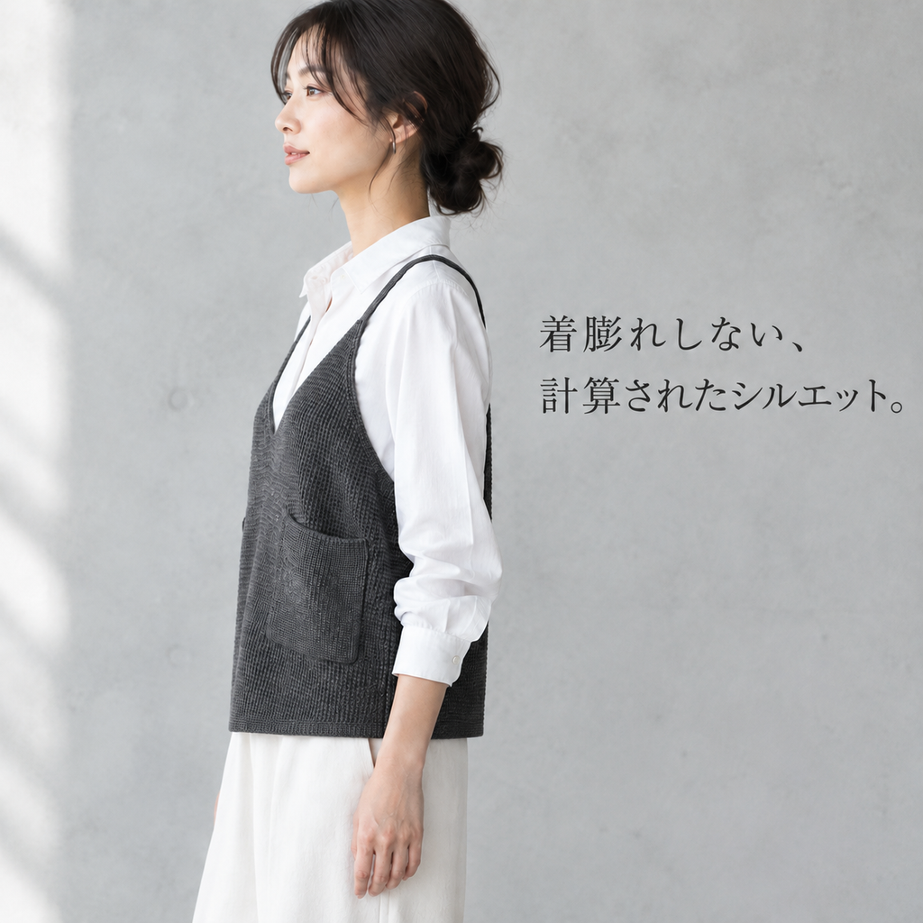 シンプルな春秋レディースゆったりニットキャミベスト