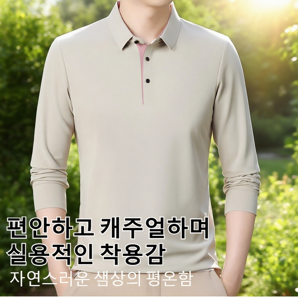 남성 비즈니스 루즈핏 긴팔 티셔츠