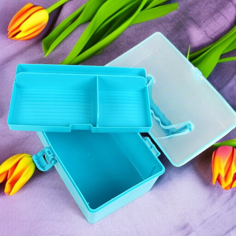 Plastic Double Layer Medicine Box for Home Use
