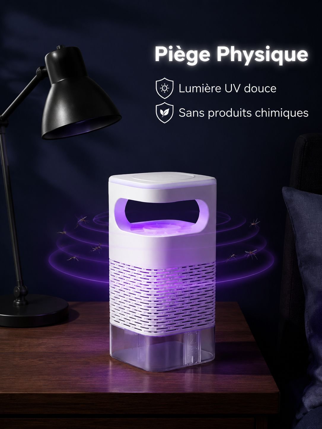 Piège à moustiques photocatalytique silencieux sans rayonnement