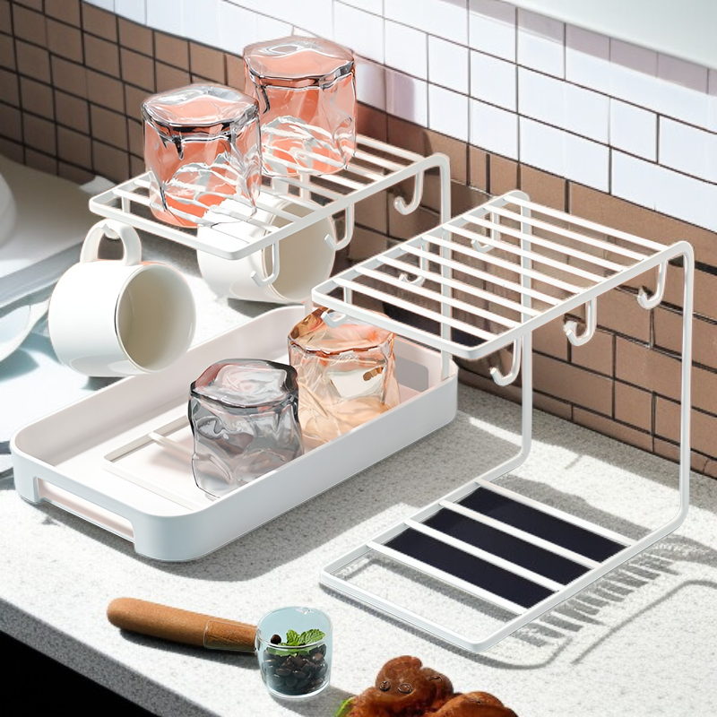 カップラック、ウォーターカップ収納ラック、カップ収納、ドレンカップ仕切りラック、ティーセット収納ラック、逆さまのコーヒーカップバー