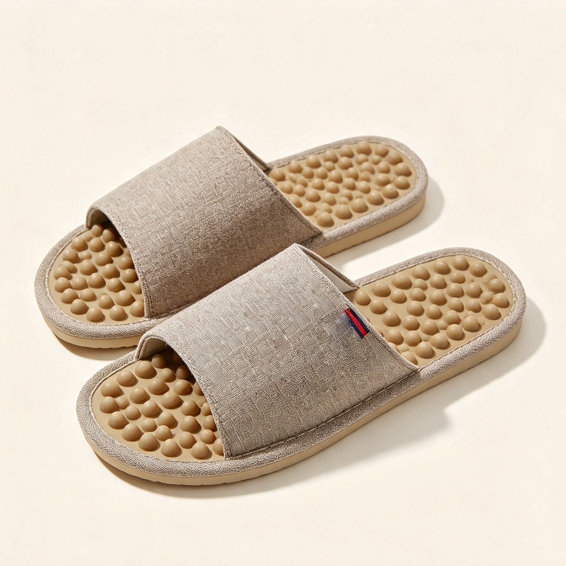 Linen foot massage slippers