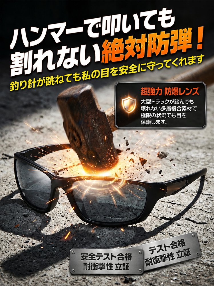 釣り用偏光サングラス 