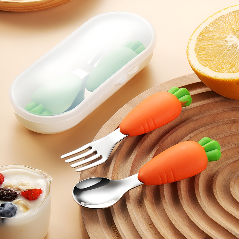 寶寶餵養勺叉組合草莓圖案