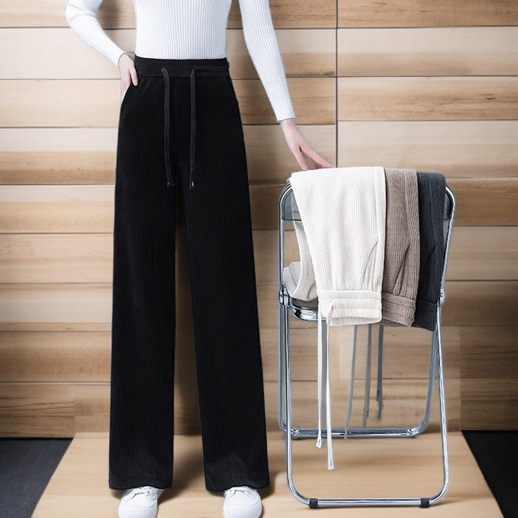 ウエストゴム美脚ワイドパンツ