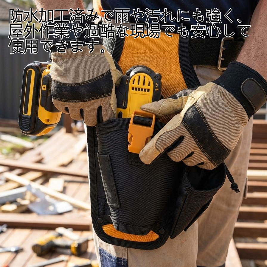 厚みのある素材の工具バッグ詳細