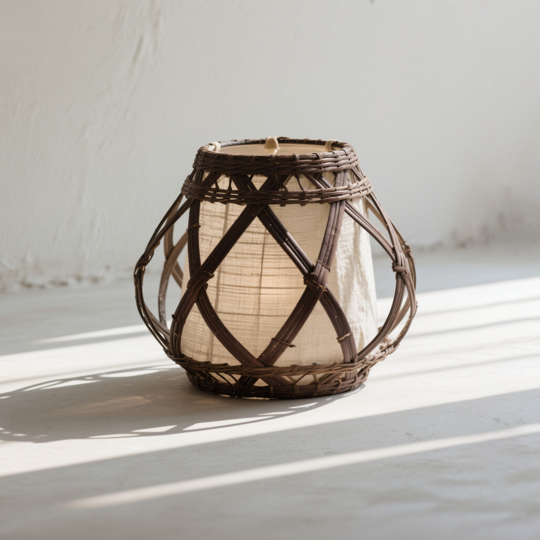 한지와 라탄 조명 갓 테이블 램프 (4개 세트)