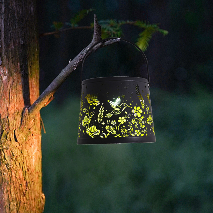 太陽能花蜂鳥庭院燈籠投影花園草坪