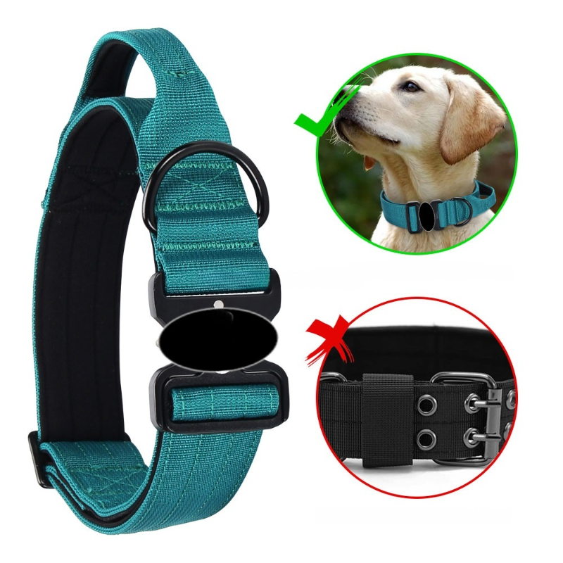 調節可能な金属バックル付きペット用首輪