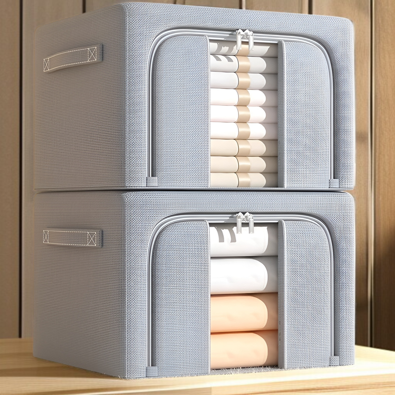 収納ボックス 家庭用ワードローブ 衣類収納ボックス オックスフォード布 衣類折りたたみ収納バッグ 大容量 キルト収納キャビネット