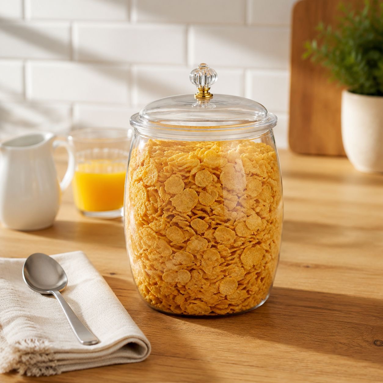 High Transparency Food-Grade PET Cereal Storage Jar