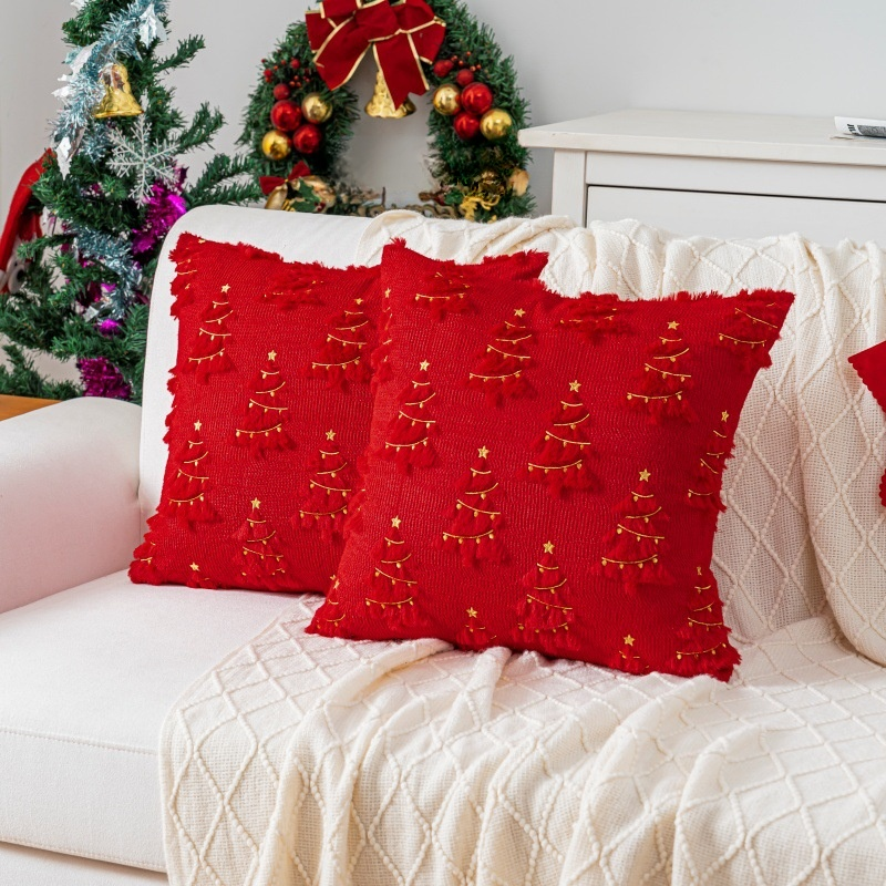 ホリデーシーズンの装飾用枕カバー