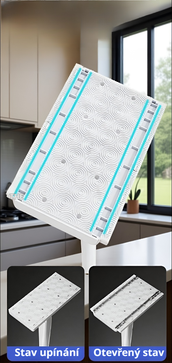 Detail automatického plochého mopu s ergonomickým držadlem