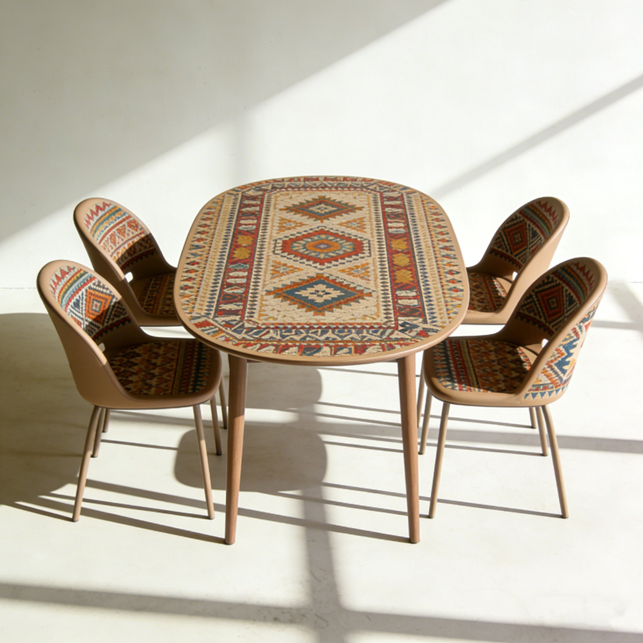 4인용 식탁과 의자 세트