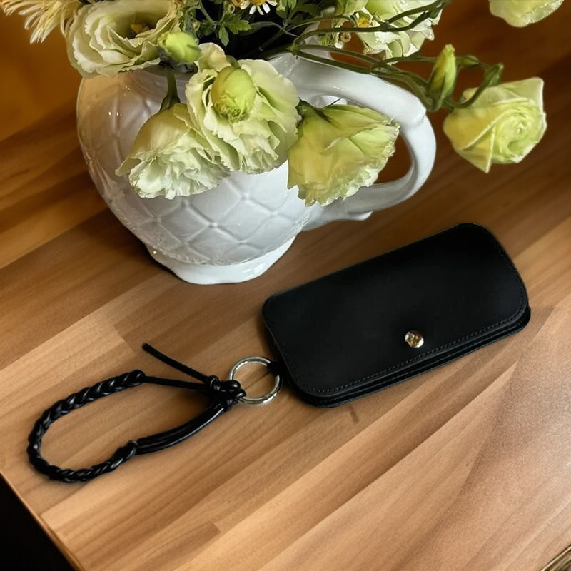 ロープ模様の革製眼鏡収納ボックス