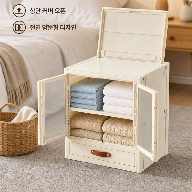 다기능 접이식 수납장 옷·장난감 보관 선반