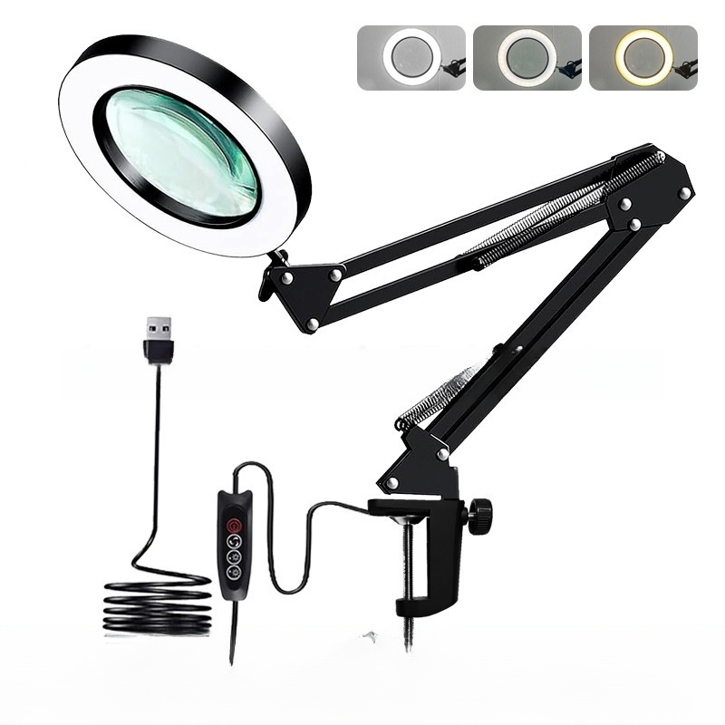 Multifunctional long-arm desk lamp
