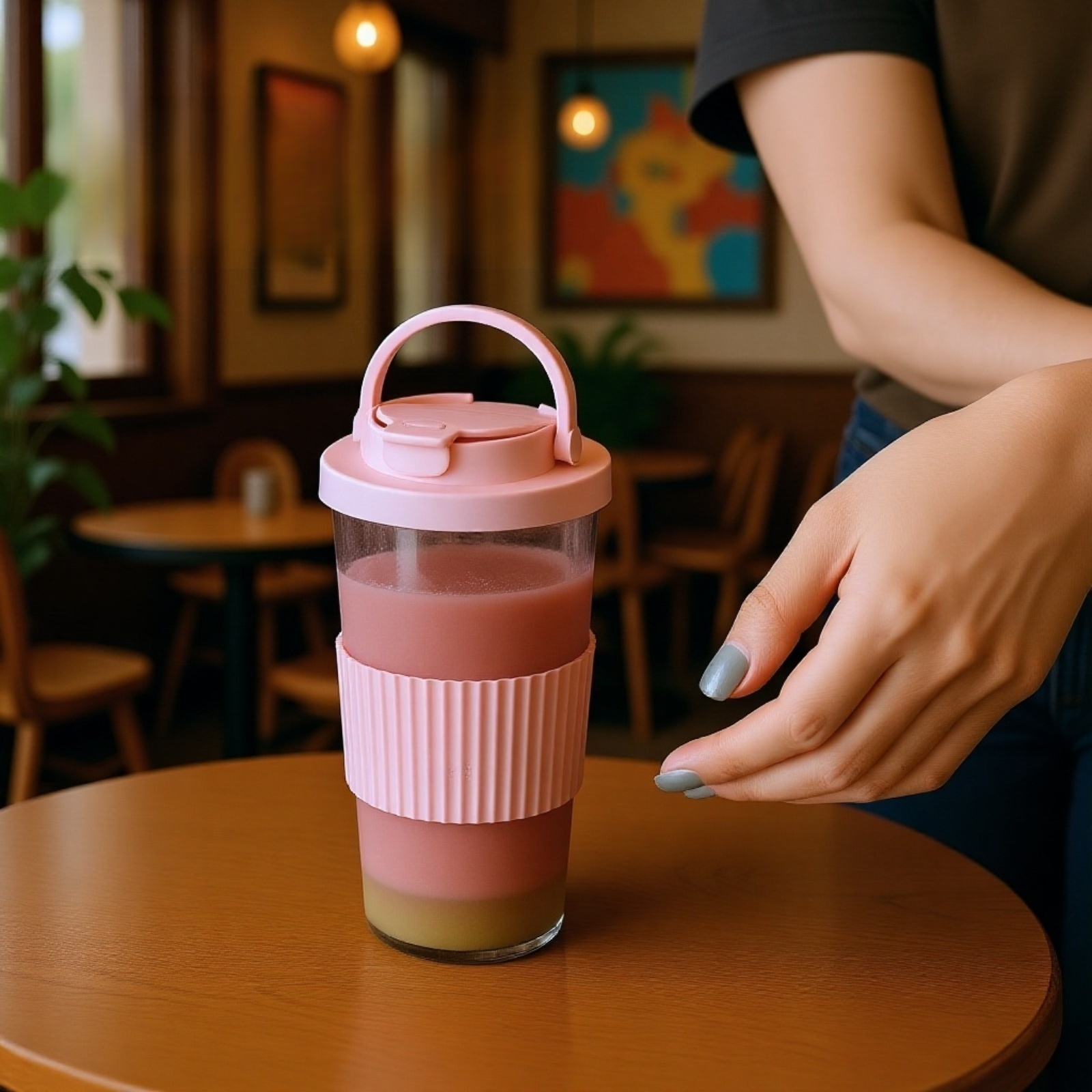 넓은 흡입 구멍이 있는 버블티컵 뚜껑