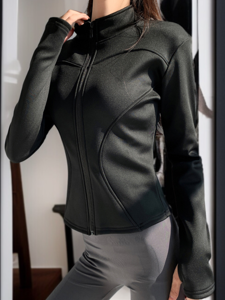 時尚修身長袖外套側面圖