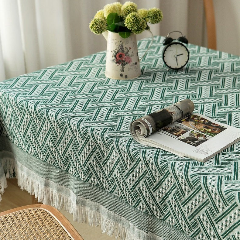 棉麻桌布日式純色蕾絲桌布茶几布高級感長桌布餐桌布