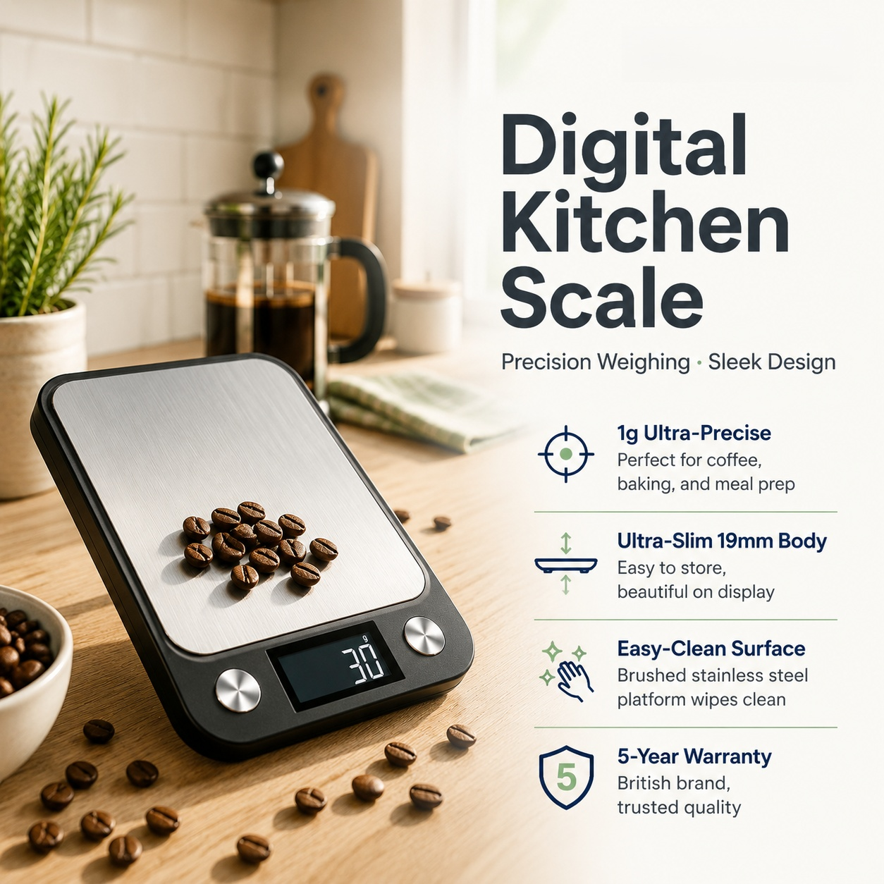 Commercial Kitchen Electronic Balance Scale 5kg High Precision