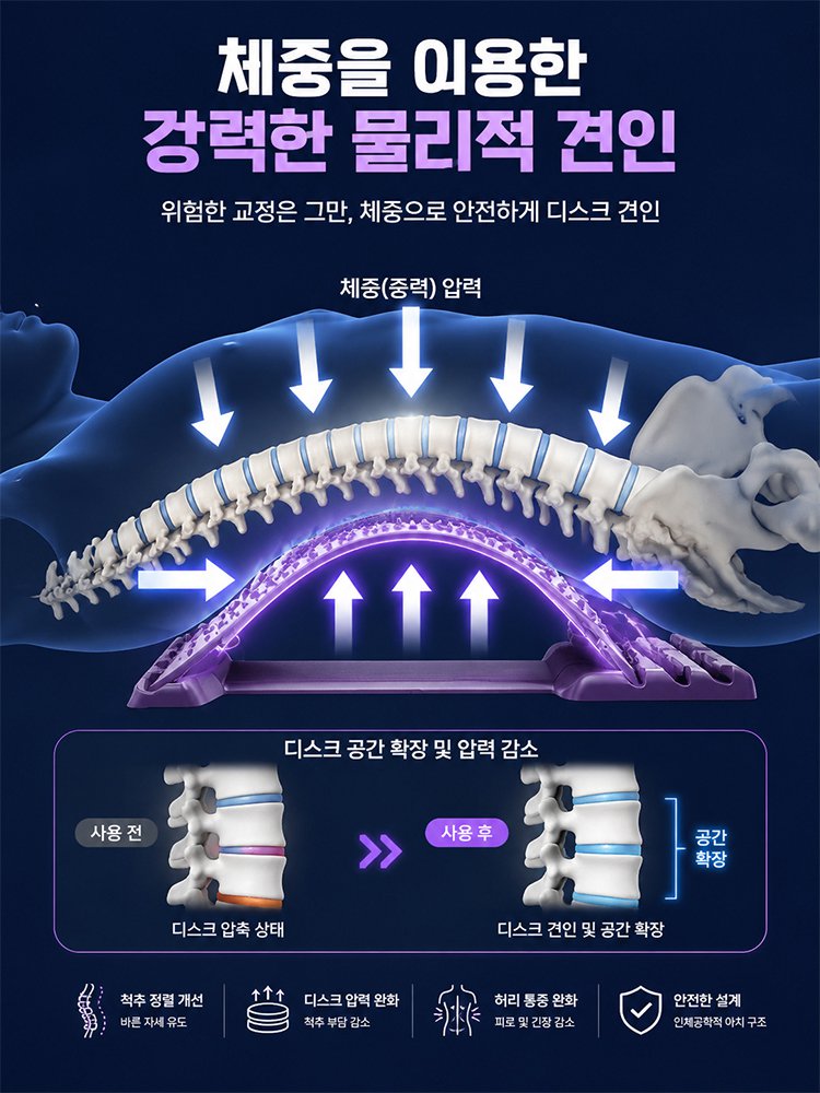 자석형 허리 스트레칭 마사지기