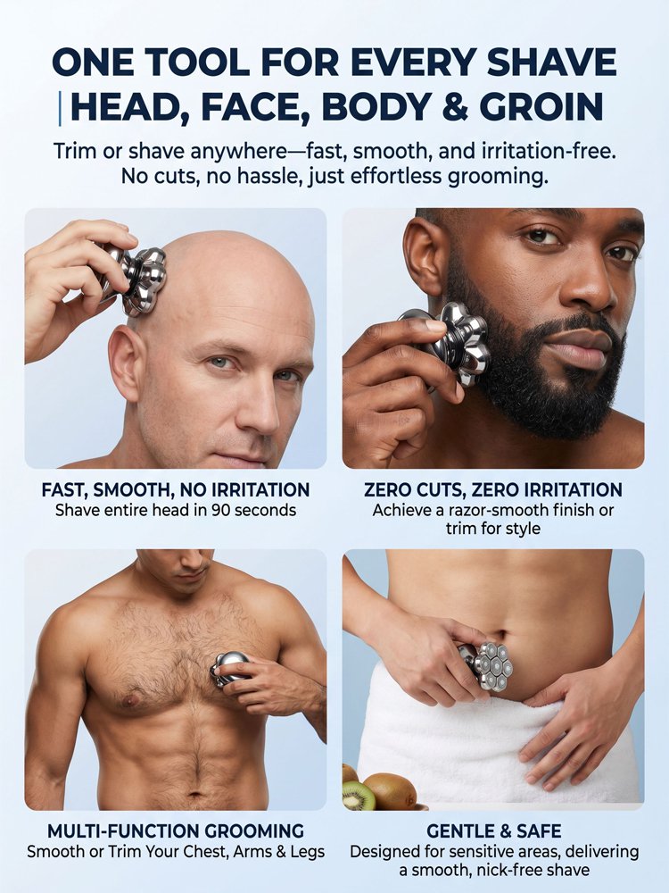 Seven-blade magnetic water-washable shaver