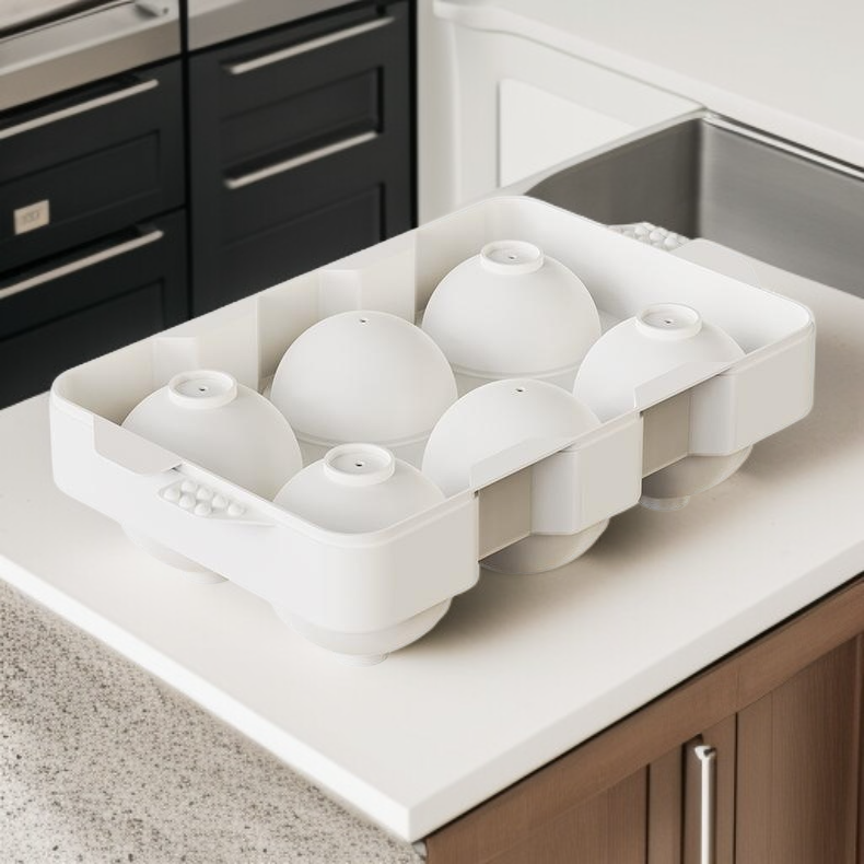 家庭用アイスホッケー丸型製氷モールド蓋付き