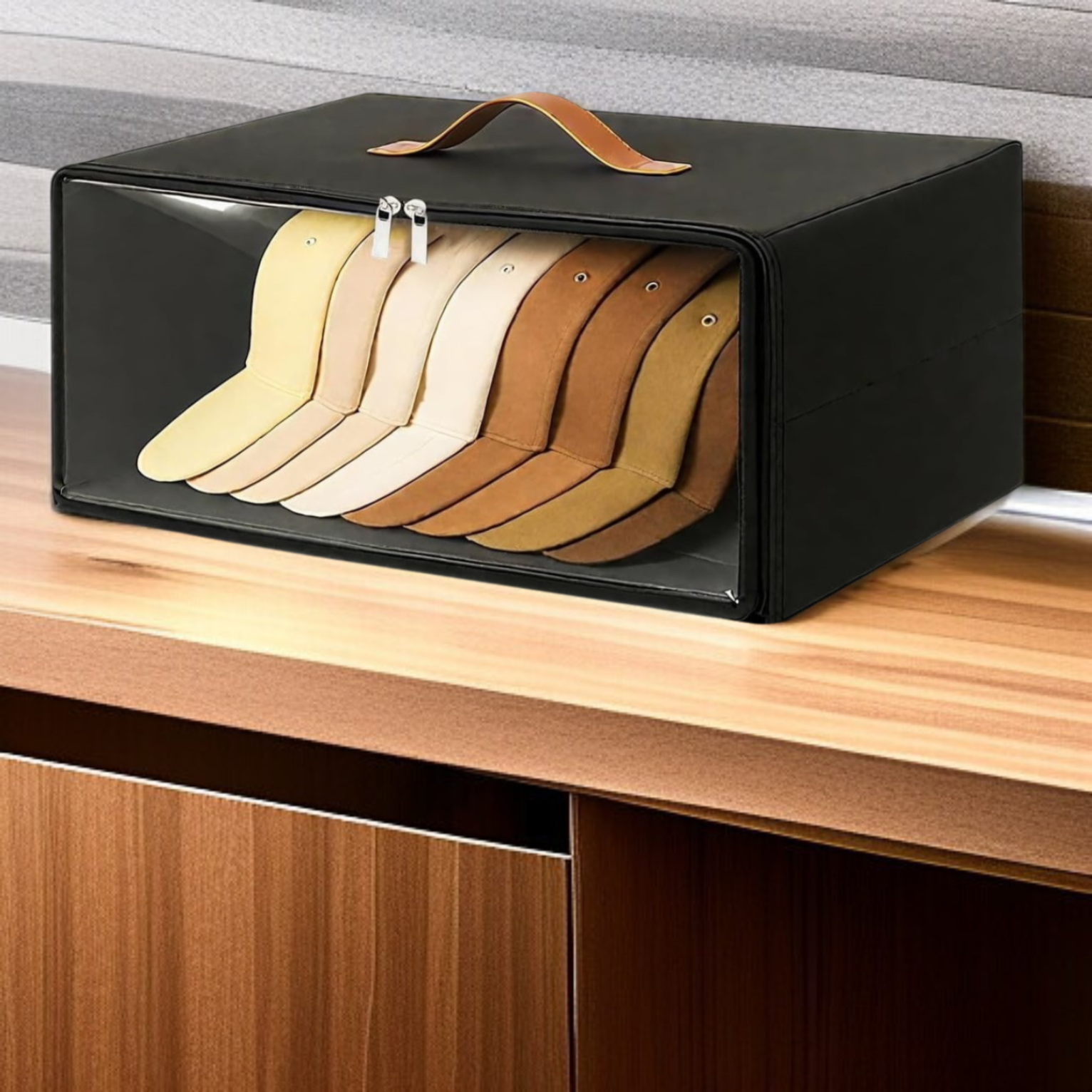 不織布野球帽収納ボックス雑貨収納整理ジッパー帽子ボックス布収納ボックス