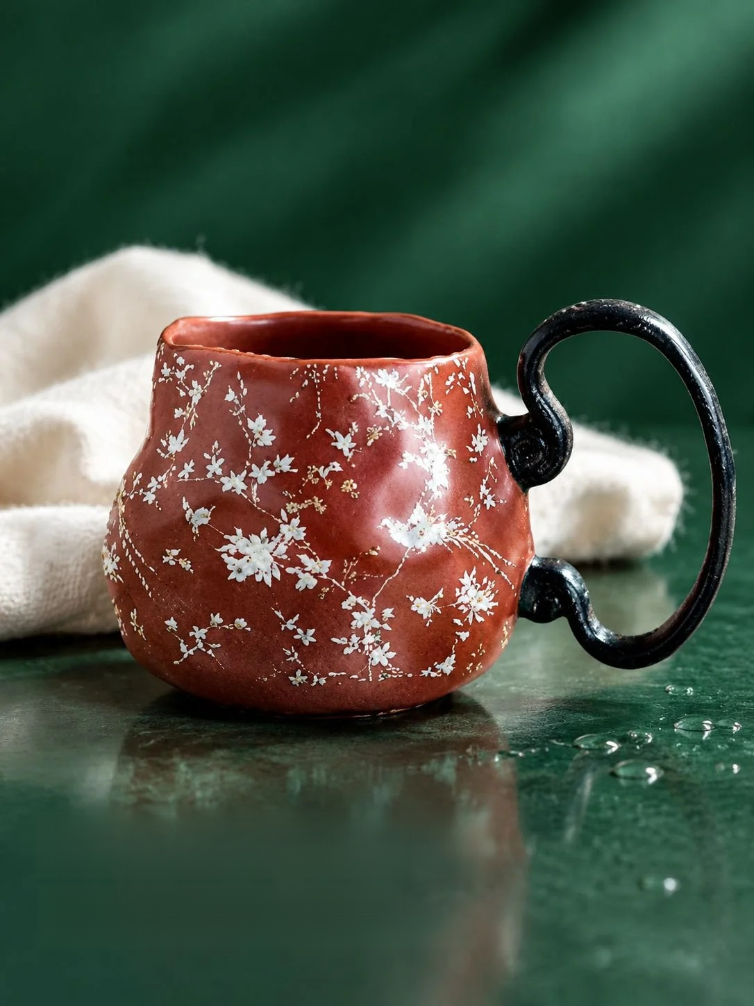 Handmade ceramic mug for daily beverage use