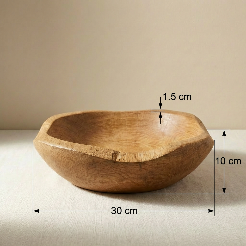 Handcrafted wooden decorative pieces on shelf