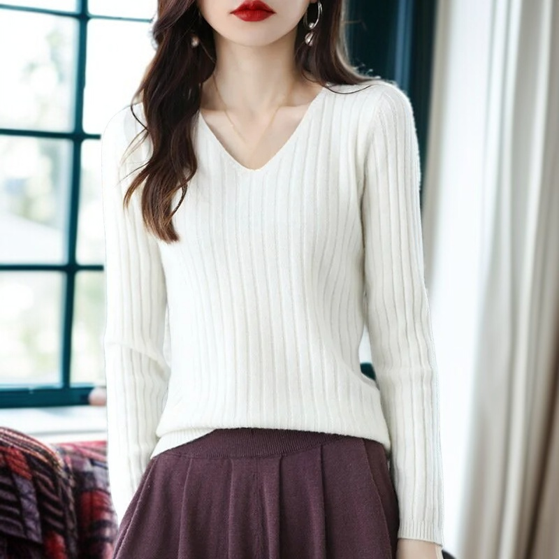 여성 캐시미어 긴팔 니트 스웨터 보들보들 니트 이너 니트 레깅스 추동 풀오버 니트 스웨터