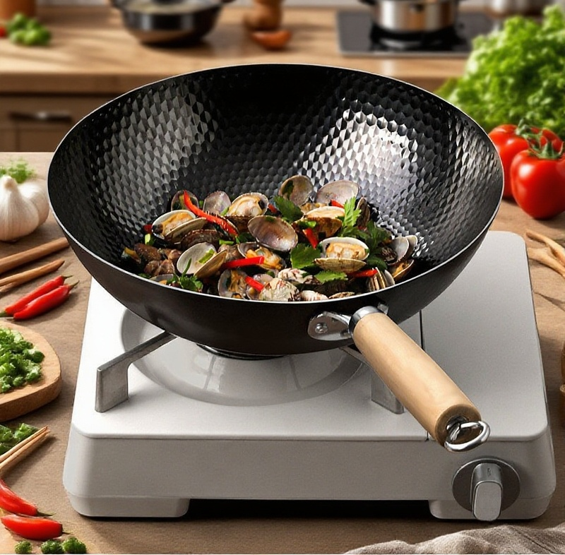 耐久性抜群の無コーティングフライパン