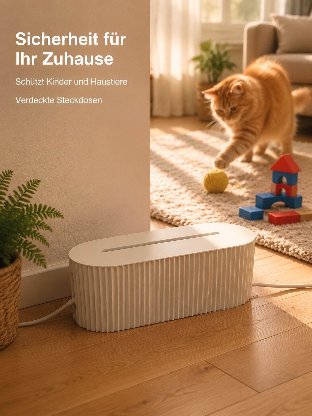 Multifunktionale Steckdosen-Aufbewahrungsbox, Handy- und Tablet-Halter, mit Berührungsschutz