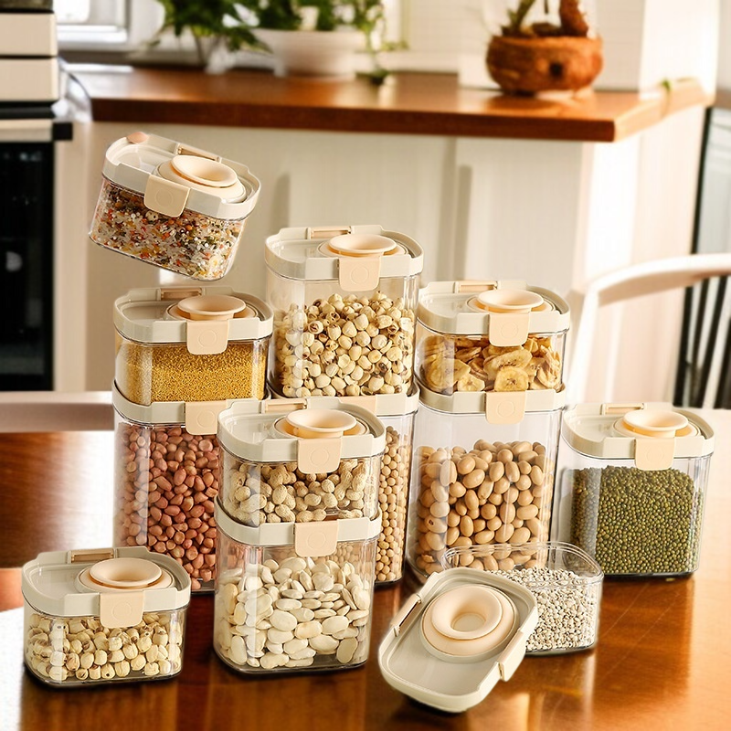 가정용 방습 주방 수납 탱크 오곡 잡곡 수납 탱크 오픈 신축 실리콘 밀폐 잡곡 수납 탱크