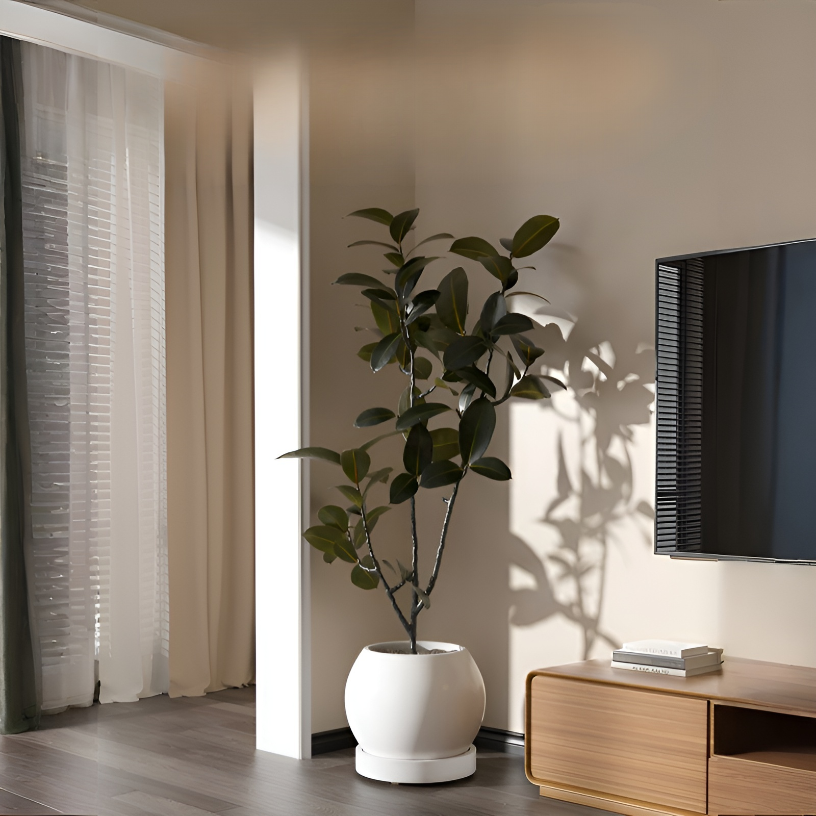 Bandeja redonda para macetas con ruedas giratorias