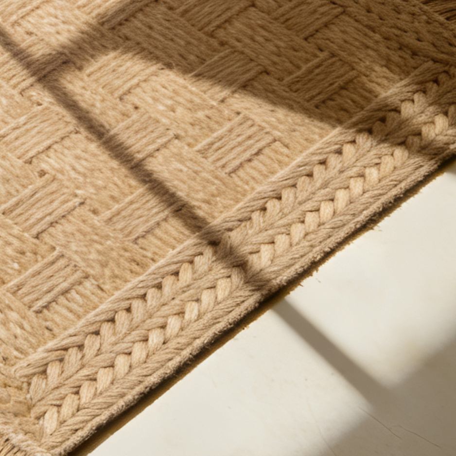  Alfombra de yute tejida (paquete de 4) 