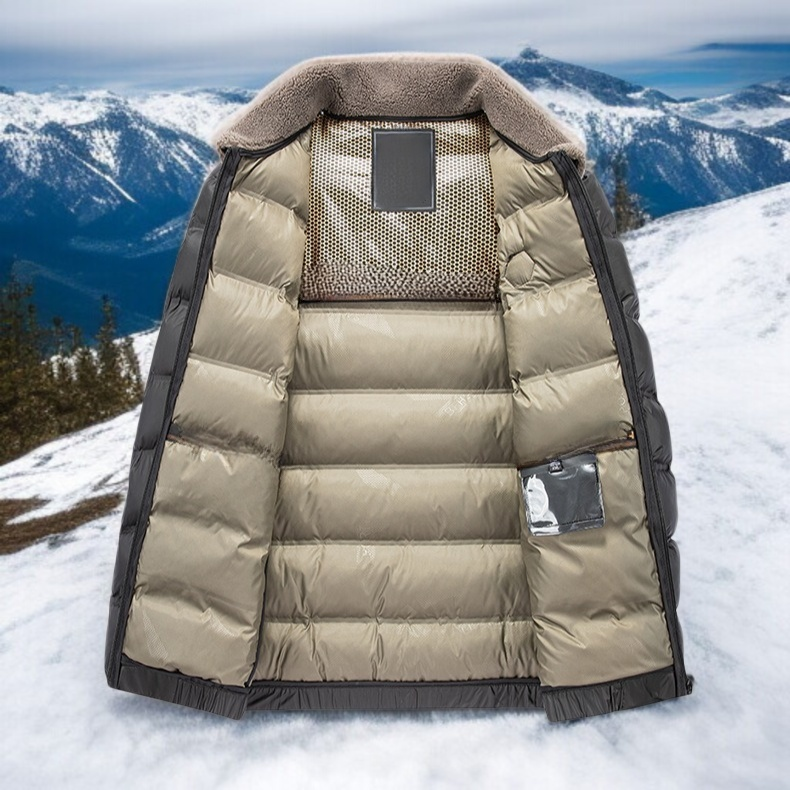 남자 겨울 비즈니스 캐주얼 패딩 퍼 칼라 터틀넥 기모 도톰 패딩 아빠 겨울 보온 패딩