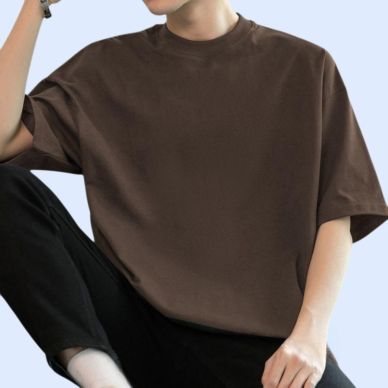  เสื้อยืดผู้ชายผ้าฝ้ายแท้ แขนสั้น ทรงหลวม ใส่สบาย สำหรับหน้าร้อน