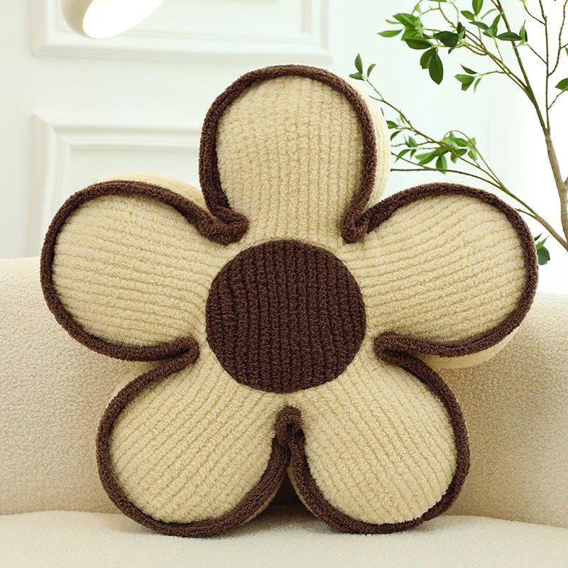 เบาะรองนั่งโซฟาตกแต่งหมอนรูปดอกไม้