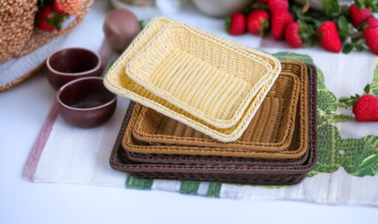 キッチン用籐編みフルーツ収納かご