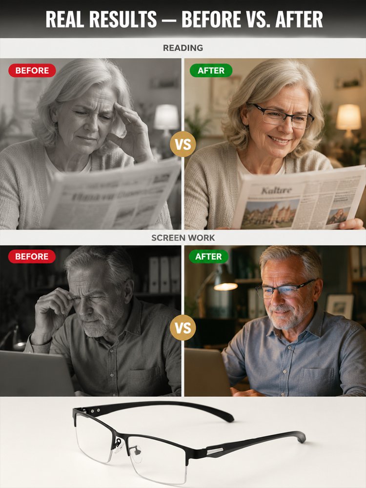 Ultra-light Titanium Alloy Smart Photochromic Half-frame Reading Glasses