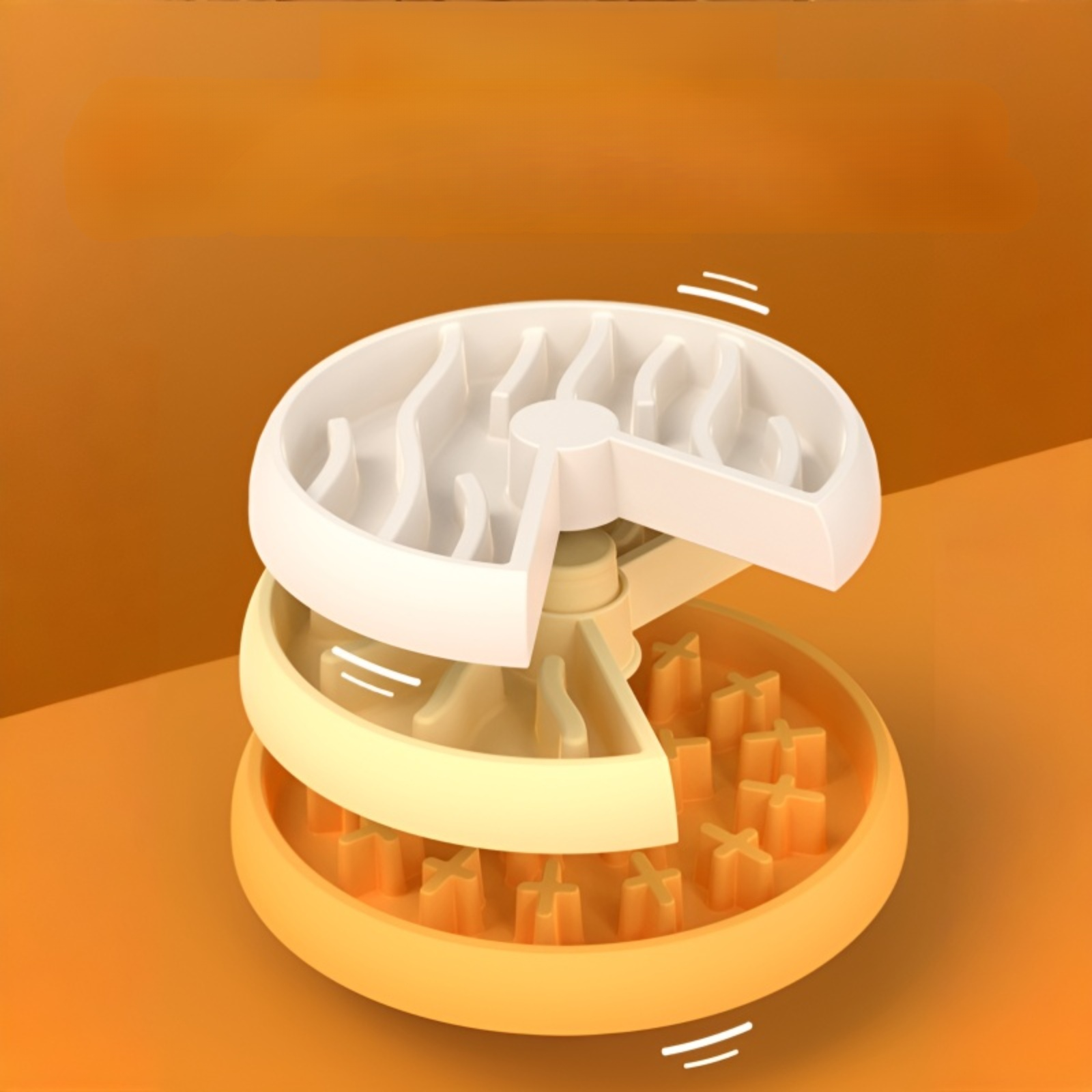 Starry Maze Pet Slow Feeder Bowl, Three-Tier Rotating Fun Design