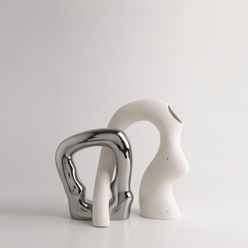 화이트 아트 장식 화병